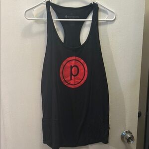 Pura Barre Black Tank Top with Red Logo